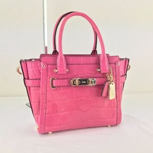 Coach Swagger Embossed Crocodile Mini Satchel